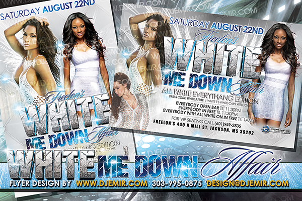 White Me Down All White Affair Flyer Design August Edition