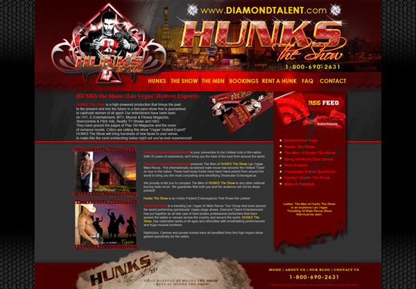 Diamond Talent Hunks The Show Website Design Large Thumbnail Preview