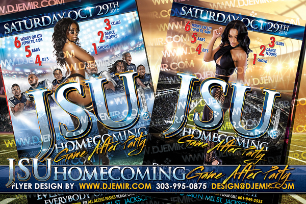 JSU Homecoming Football Game After Party Flyer Design