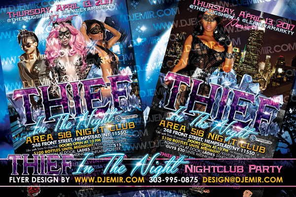 Thief In The Night Themed Nightclub Party Flyer Design