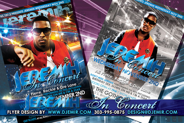 Amazing Flyer Designs Jeremih Concert at Gothic Theatre Denver Colorado Flyer Design