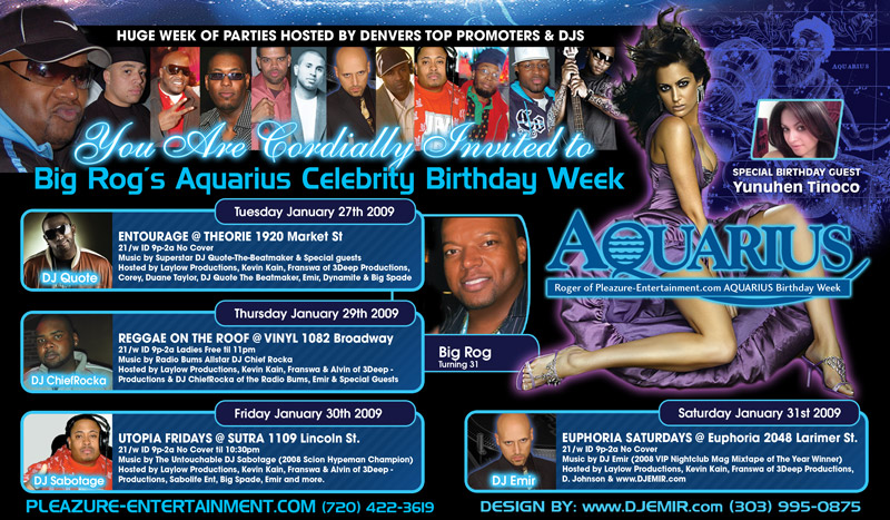 Big Rogs Aquarius Birthday Week Parties Screen 8x4