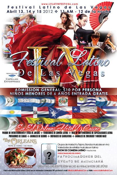 Las Vegas Latin Festival Preliminary Poster and Flyer Designs Spanish Side with Flamenco Dancers