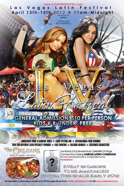 Las Vegas Latin Festival Preliminary Poster and Flyer Designs English Side with Puerto Rican Gilr and Mexican Girl