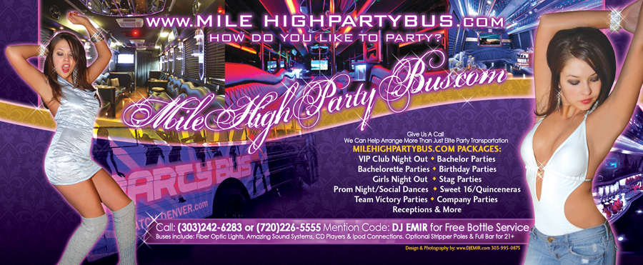 party bus rental. Mile High Party Bus Denvers