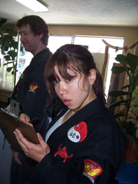Shaolin Students taking notes on the Hua Fist- Greg & Malati
