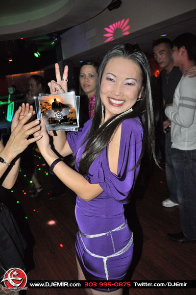 Asian Female Fan of DJ Emir Batman and Michael Jackson Mixtapes at V2 Nightclub Denver Colorado Nightclubs