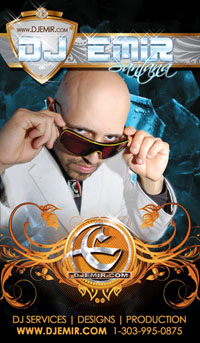 DJ Emir Santana Designs Mixtapes Music and Photography Business Card Denver