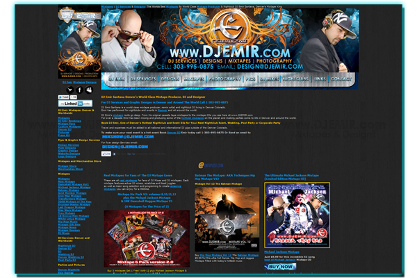 DJ Emir Mixtapes, Designs and DJ Services Website