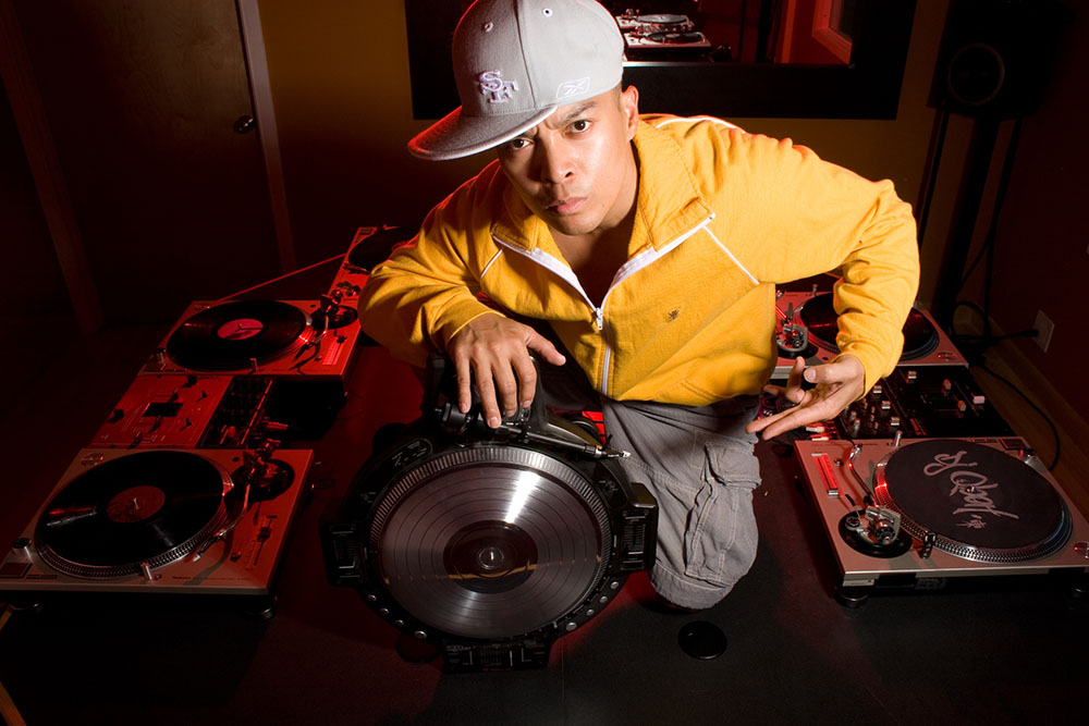 DJ Qbert Octagon Technics Turntables and UFO