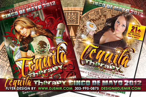 Tequilla Therepy Cinco De Mayo Flyer Design