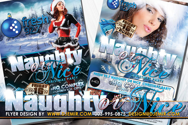 Naughty or Nice Christmas Party Flyer Design Australia