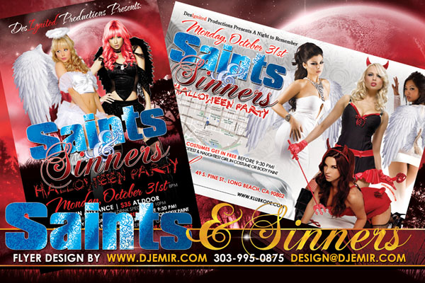 Saints and Sinners Halloween Flyer Design