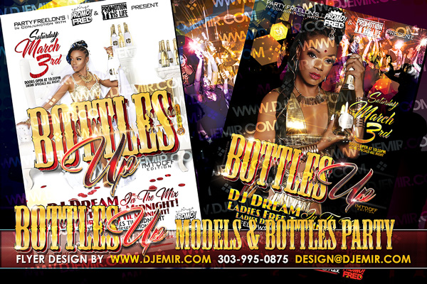 Bottles Up Models And Bottles Flyer Design