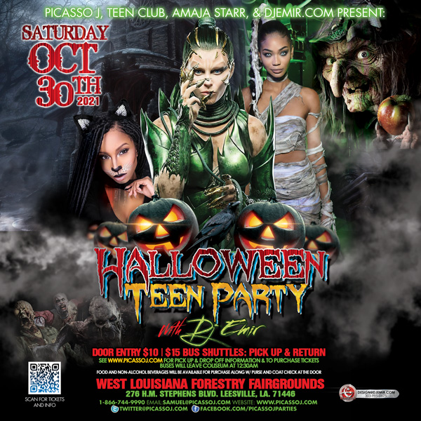 Halloween teen Party Instagram Flyer Design Louisiana Forestry Fairgrounds Leesville LA