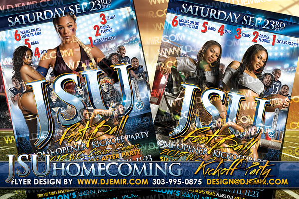 JSU Homecoming Football Kickoff Party Flyer Design