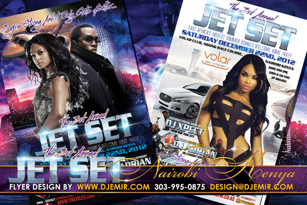 Jet Set International Party Flyer Design