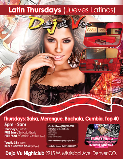 Deja VU Nightclub Flyer Design