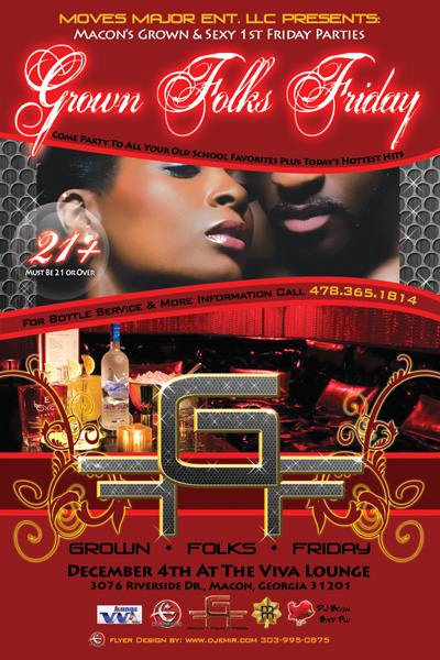 Flyer Design Grown Folks Fridays Flyer Design Front Atlanta Georgia