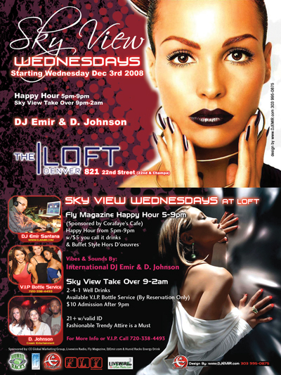 Sky View Wednesdays  Loft Nightclub Flyer Design