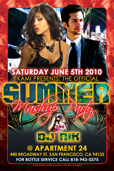 Flyer Design Kami Summer Mashup Party 20101