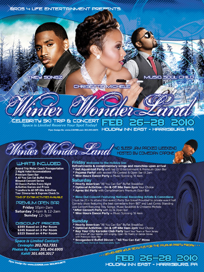 Club Flyer Design Winter Wonderland PA